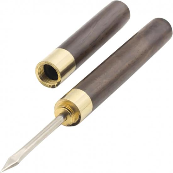 2 Pcs Ice Pick with Wooden Handle and Cover, 5.5 Inch Silver Stainless Steel Ice Crusher for Ice Breaking at Home and Bar (small)