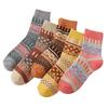 5/10 Pairs Comfortable Casual and Versatile Women's Mid Calf Autumn Winter Thickened Wool Socks with Deer Pattern