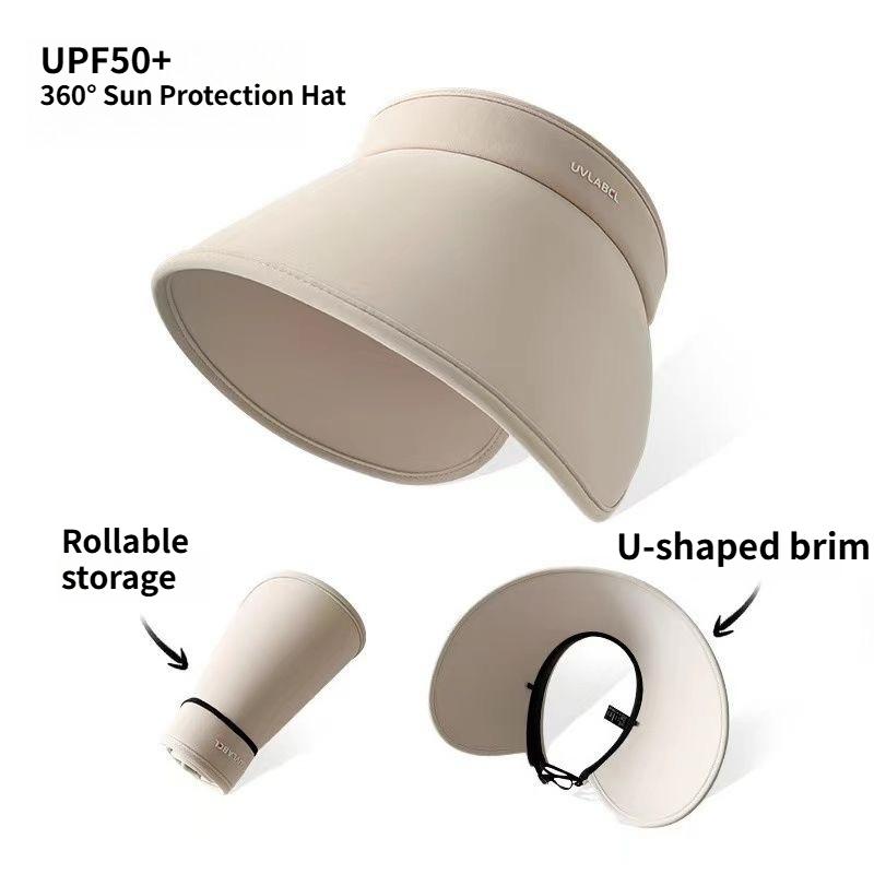1pc Women's Summer Sun Hat Wide Brim UV Protection Caps Adjustable Foldable Solar Beach Bucket Hats Ponytail Travel Panama Caps