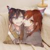 HHorimiyaS Anime Kawaii Cushion Cover Silky Short Plush Invisible Zipper Dustproof Sofa Pillow Case For Home Decor