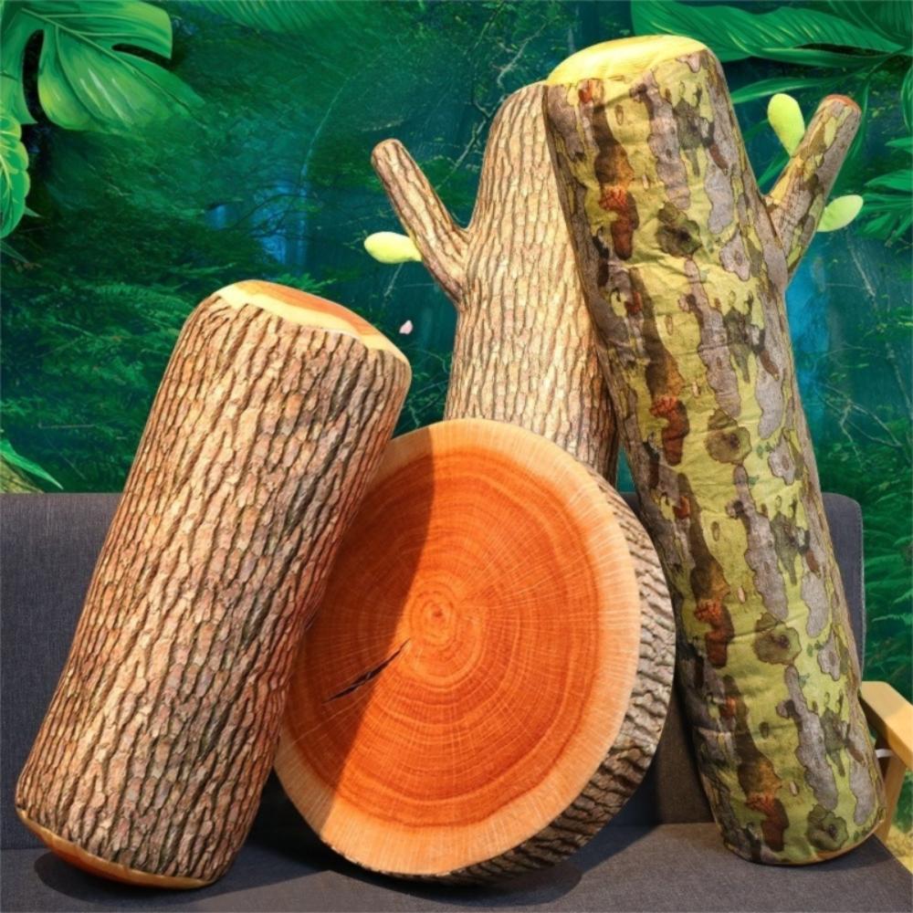 Soft Plush Pillow Ginkgo Tree Soft Seat Cushion New Simulation Tree Stump Pillow  Gift