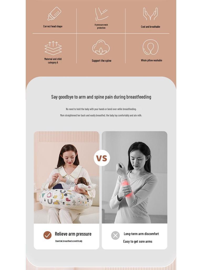 Multi-functional Nursing Pillow for Pregnant & New Mothers - Relieves Hand Fatigue, Supports Breastfeeding & Postpartum Comfort