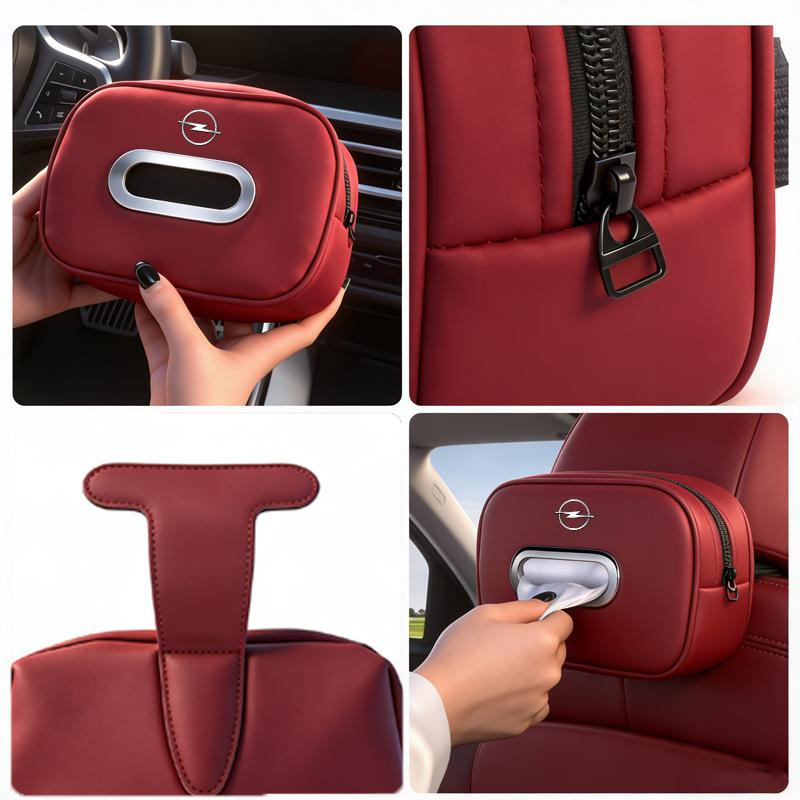 Auto-Taschentuchbox Hochwertiges Leder Auto-Papierhandtuch-Aufbewahrungstasche Für Opel Astra j g Insignia Corsa d Vectra c Zafira a Auto-Gadgets