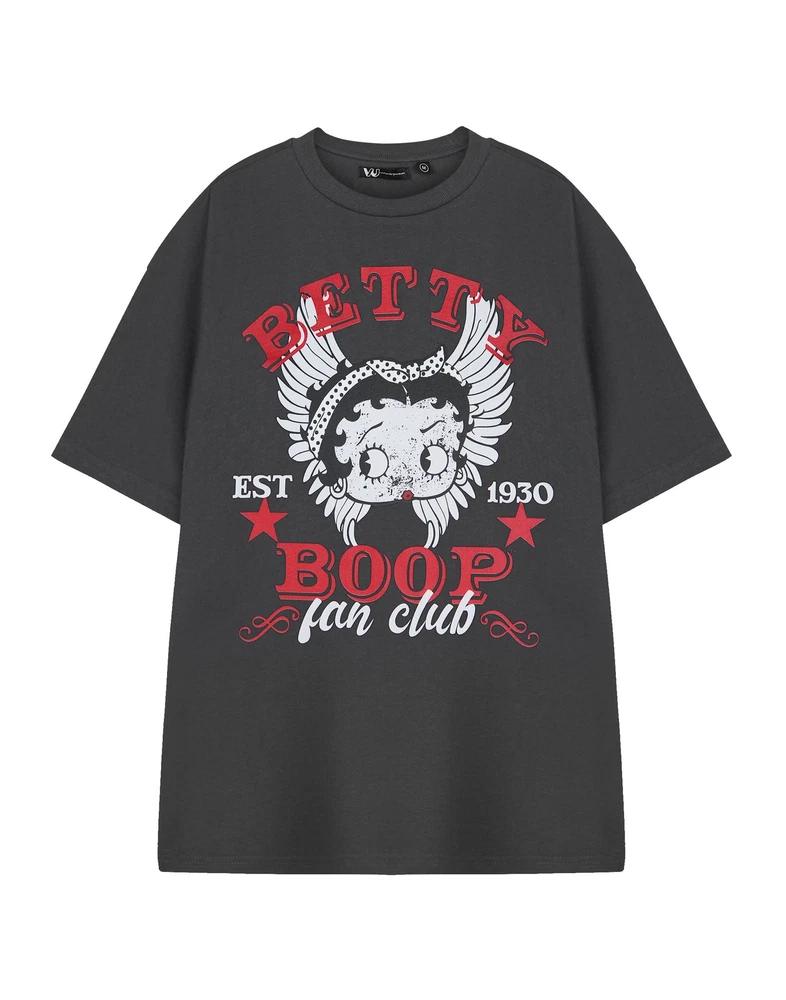 Betty boop short sleeved tshirt womens charcoal official merch M