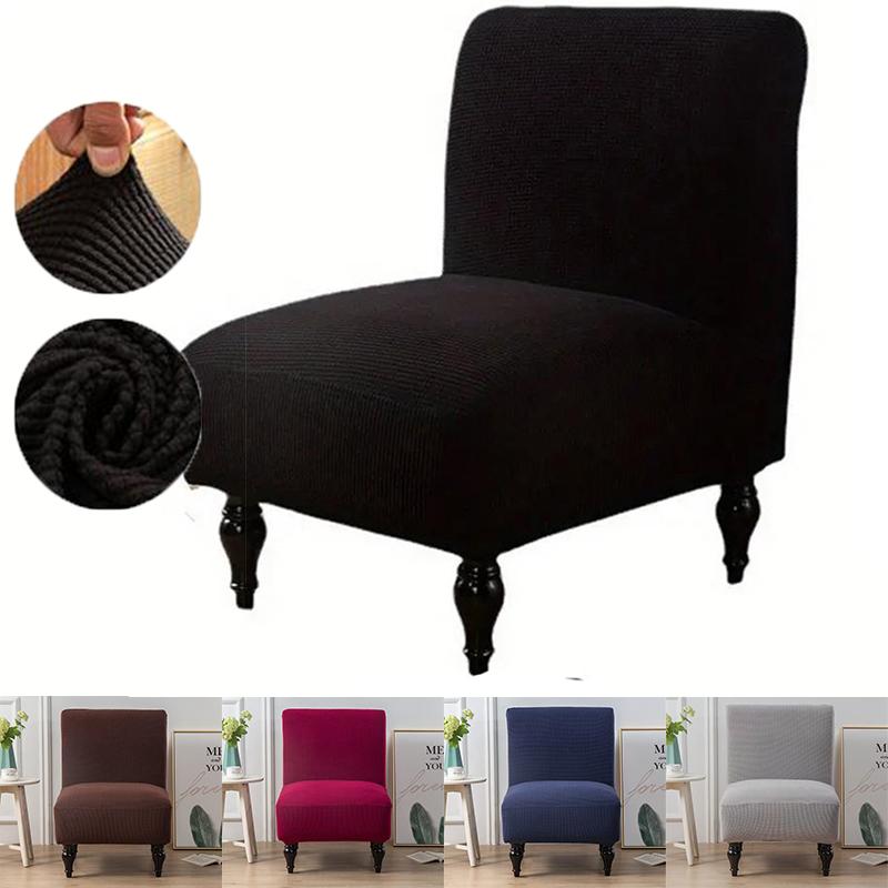 1Pcsastic Armless Chair Cover Solid Color Stretch Chair Slipcover Removable Single Sofa Covers For Bar Living Room
