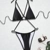 Ins Sexy Babes Take Pictures Of White Three-Point Bikini Split Swimsuit Women'S Beach Seaside Vacation Swimsuit