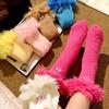 Crazy Big Mouth Monster Plush Socks Thickened Coral Fleece Cartoon Sleep Socks Winter Warm Soft Home Socks For Women Girls