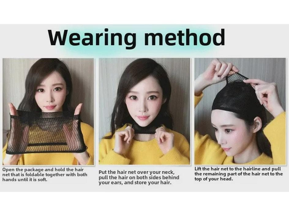 Peruci ondulate lungi și pufoase naturale japoneze și coreene cu breton pentru femei - Cap complet