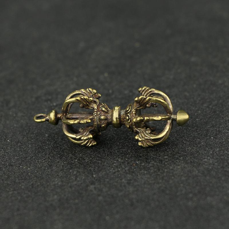 1.8" Tibetan Buddhism Bronze Vajra Dorje Phurpa Exorcism Talisman Statue Pendant