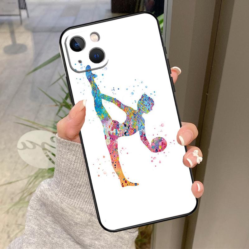 Gymnastics Watercolor Printing Case For iPhone 17 Pro Max 15 14 13 12 11 16 Pro Max Plus 12 13 Mini 16e 17 Air Back Cover