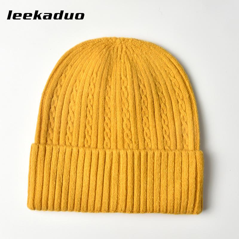 Hat for Men's Winter Casual Solid Color Knitted Hat for Women's Knitted Headcap Fashion Cold Hat