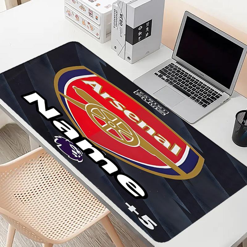 Custom Name Personalized football team F.C Pattern Mousepad, Laptop PC Desk Mat, Decorative Desk Mat for Home Keyboard Pad Gift