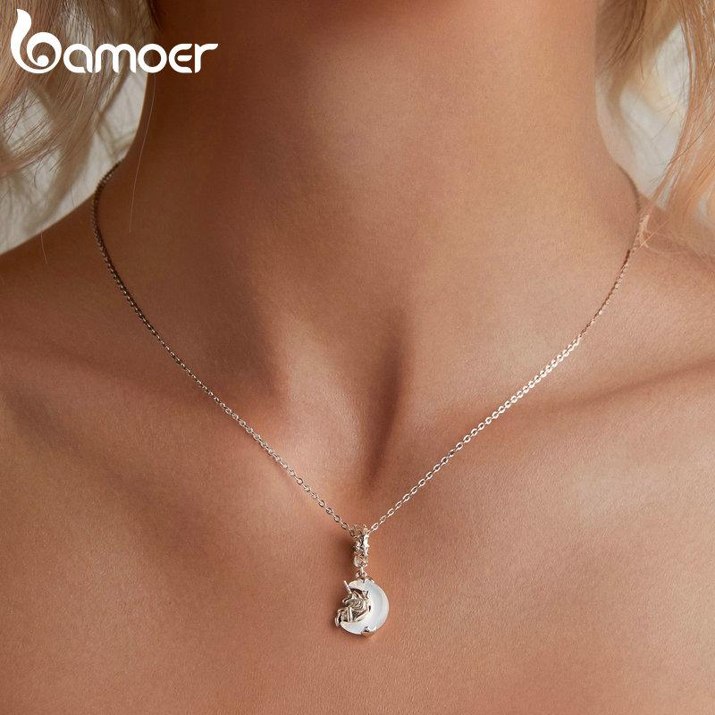 Collana Unicorno Per Ragazze Con Ciondolo E Zirconia - Catena 48 Cm, Regalo Magico