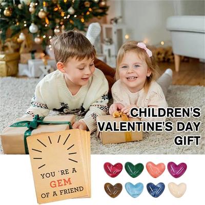 Valentines Day Gifts For Kids - 24 Pack Valentines Cards With Heart-Shape Plastic Heart-shaped Material Valentine