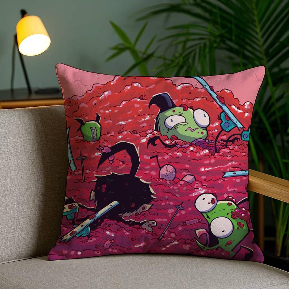 Cartoon I-Invader Z-Zim Pillow Case Plush Fabric Soft Double Sided Print Sofa Cushion Cover Throw Pillow Covers