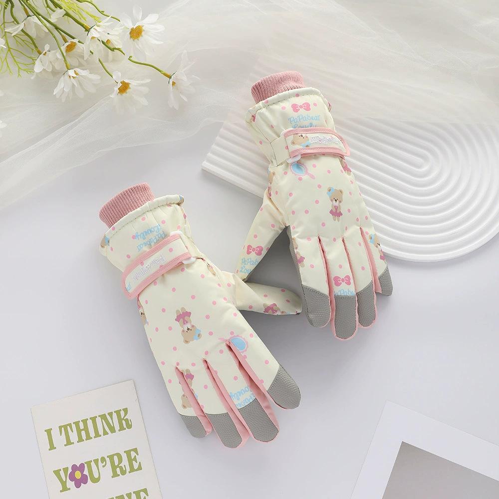 New ski gloves women's outdoor riding warm fleece thickened Northeast cold protection men's and women's same gloves