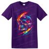 Neon Skull T Shirt Colorful Abstract Paint Splash Gothic Art Graphic Tee Style