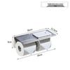 Gunmetal Grey Stainless Steel Wall-Mounted Toilet Paper Holder with Storage Rack