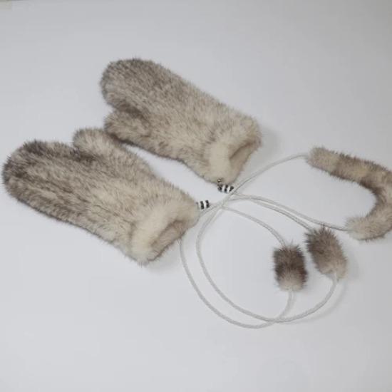 New Knitted Natural Mink Fur Gloves Women Winter Warm Good Elastic Mink Fur Mittens Russian Female Genuine Fur Glove