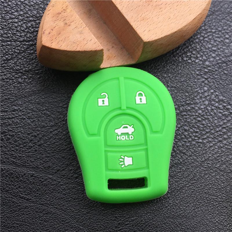 Silicone Rubber Car Key Case For Nissan Maxima Altima Sentra Versa 4 Buttons Smart Key Shell Cover