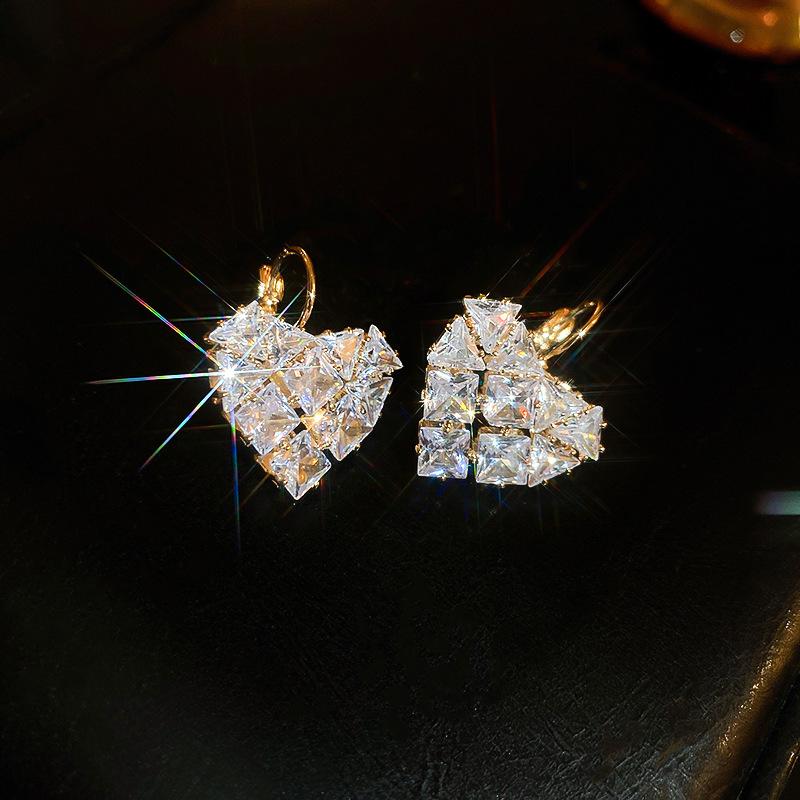 Real Gold Plated Zircon Star Ear Cuffs: Elegant Light Luxury Earrings for Women