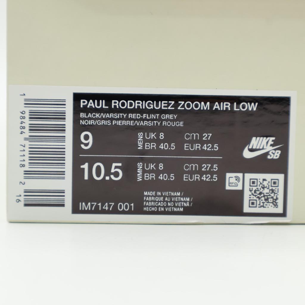 IM7147-001 Nike SB Paul Rodriguez Low Bred Black and Flint Grey (Men's)