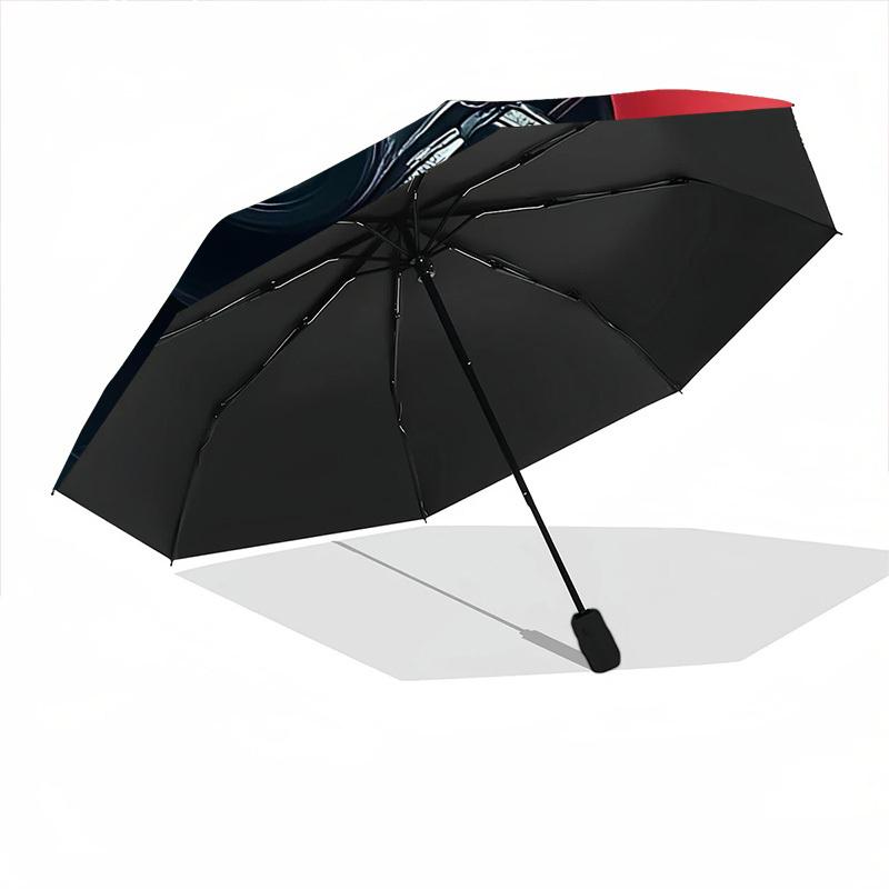 1PC Firefighter Mask Automatic Folding Umbrella, Portable & Foldable Design with 8 Ribs, Casual Outdoor Accessory, Umbrella for Windproof09