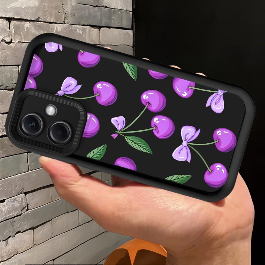 Case for Xiaomi Poco F8 C51 C61 X3 Pro C50 X3 NFC Phone Cover Cartoon Purple Cherry