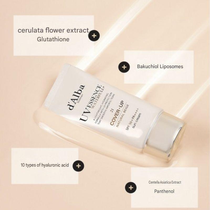 d'Alba Waterfull Tónovací opalovací krém Natural Cover Béžový č. 21 SPF50+ PA++++ 50ml