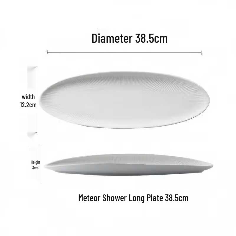 Elegant Japanese Ceramic Long Sushi Serving Plate