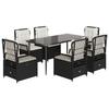 VidaXL Garden Dining Set Cushions 7pcs Black Wicker 3262961