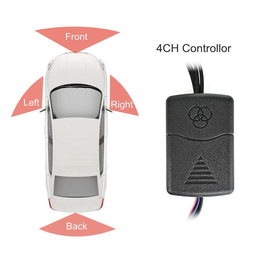 DIYKIT Car Backup Camera Splitter Switch 4 Input 1 Output Intelligent Car Video Switcher Converter