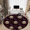 1pc Skulls Ravens Office Round Area Rug, Indoor Mat Suitable For Office, Under Office Chairs Bedroom Living Room Home Decor, Room Deco169