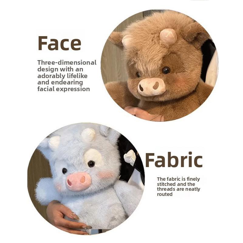 Mucche delle Highlands Carine Peluche Vitello Morbido Soffice Giocattolo Peluche 45-60CM Cuscino Per Bambini Decorazione Casa Adorabile Mucca Che Corre Giocattolo Peluche Regalo