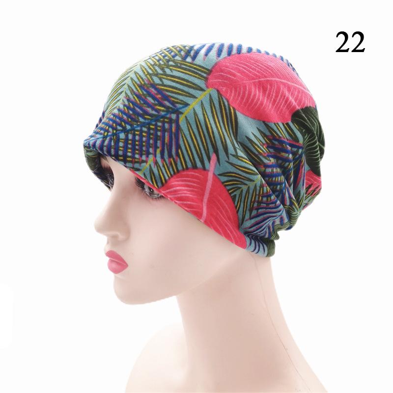 Women Printed Warm Beanie Hats Chemotherapy Cap Summer Thin Cap Turban Tube Bandana Headband Soft Stretch Bonnet Nurse Cap