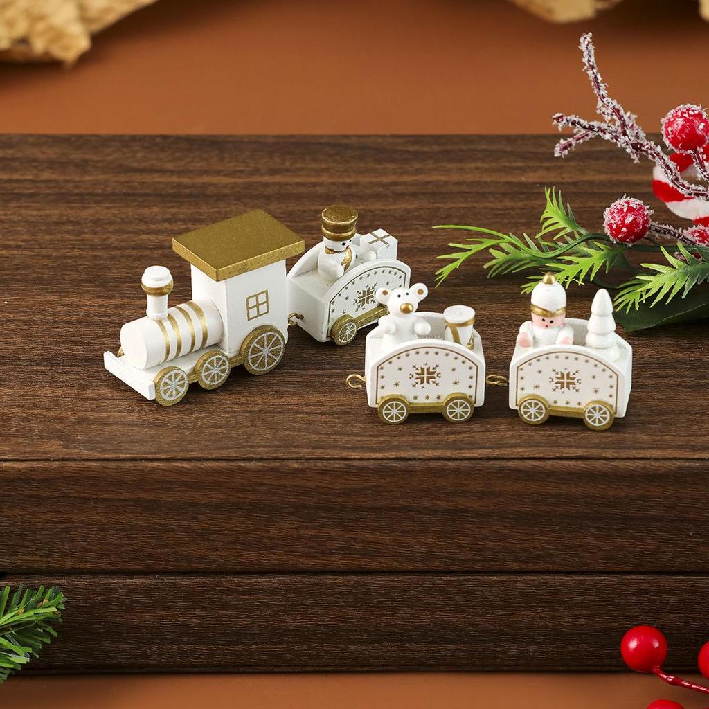 Wooden Christmas Train Ornament Gift Set