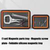 Solid Silicone Magnetic Screw Tray Collapsible Storage Box Portable Tool Holder Magnetic Parts Organizers For Mechanics