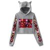 Moletom com capuz feminino sexy streetwear manga comprida cropped top hazbin hotel desenho animado estampado moletom com capuz