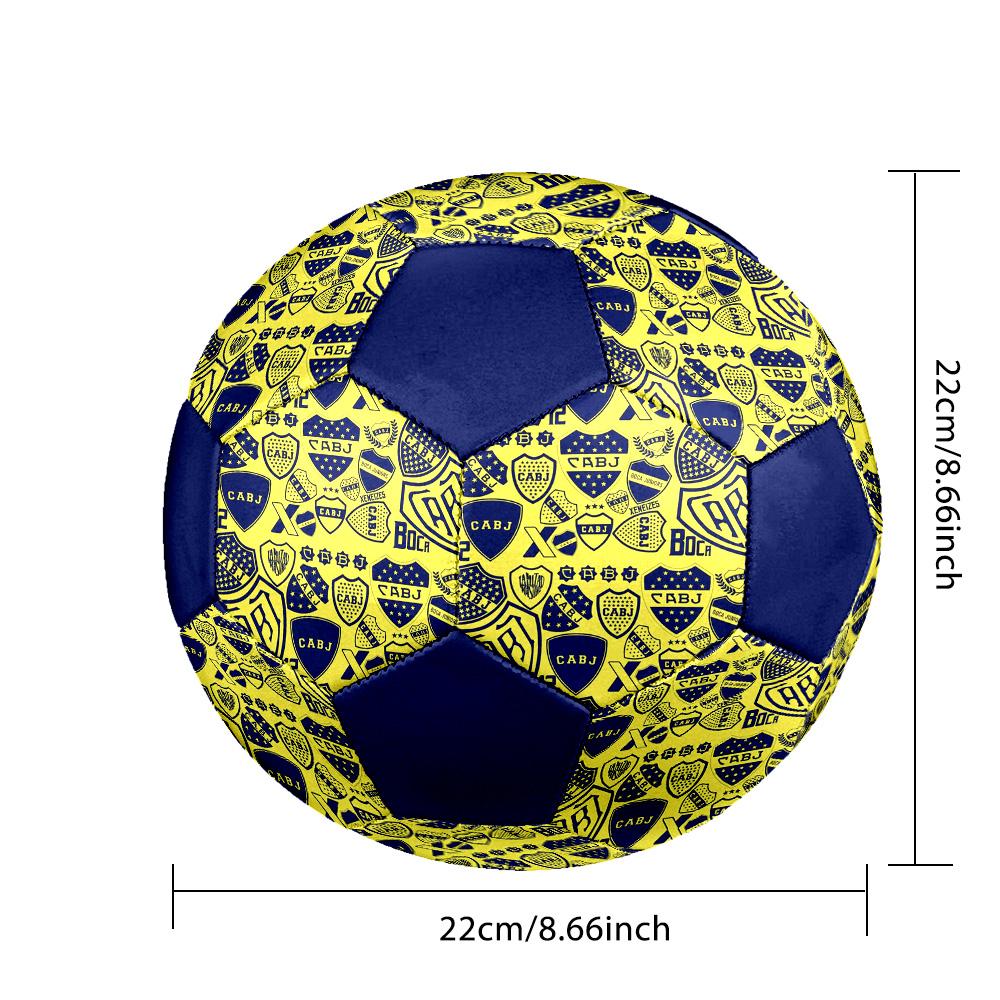 CABJ Boca Juniors Indoor Soccer Ball Colorful All Ages Size 5 Machine Stitched PVC Competition Ready Durable High-Bounce