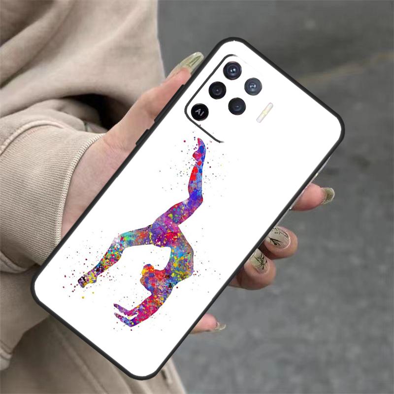 Love Gymnastics Case For OPPO A96 A76 A16 A98 A78 A58 A5 A9 A15 A17 A77 A52 A72 A53S A57S A54 A74 A94 Cover