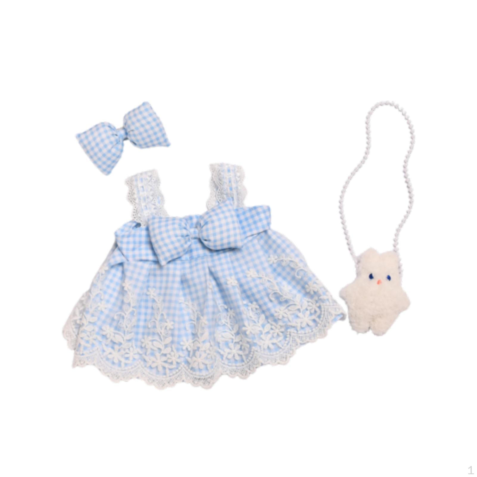 

Комплект кукольного платья с соответствующим накладным волосом синий