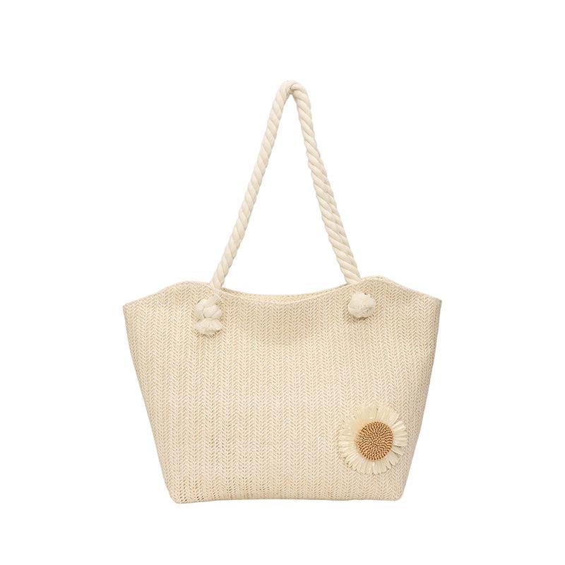 Foreign style versatile large-capacity straw bucket bag women s 2026 new trendy fashion popular thick rope portable shoulder bag women