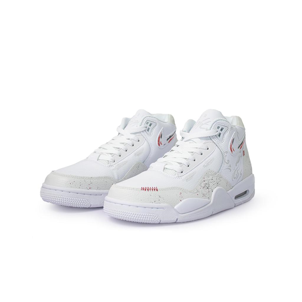 Nike Flight Legacy Prosperity And Auspiciousness Mid top Vintage Basketball Shoes Unisex White Red BQ4212-101(Team196-)