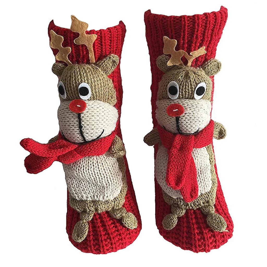 Long Stocking Stuffers Socks Household Anti-Skid Floor Slipper Sock Chunky Knit Thermal Thicken Warm Animal Socks for Christmas