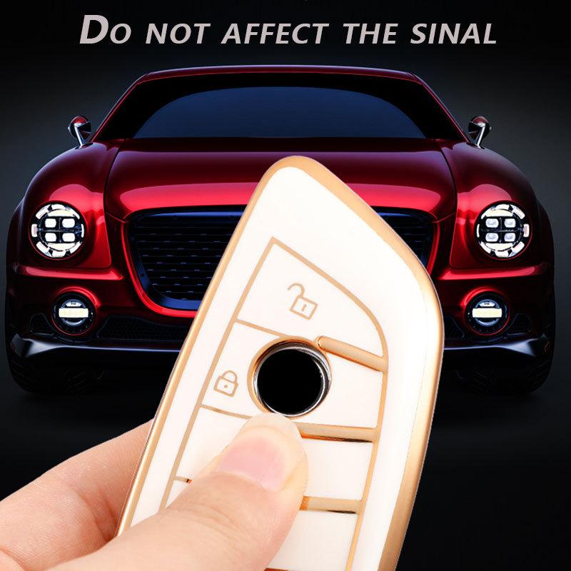 Car Key Case Cover Shell Fob For BMW X1 X3 X5 X6 X7 1 3 5 6 7 Series G11 G20 G30 F15 F16 G01 G02 F48 Accessories TPU