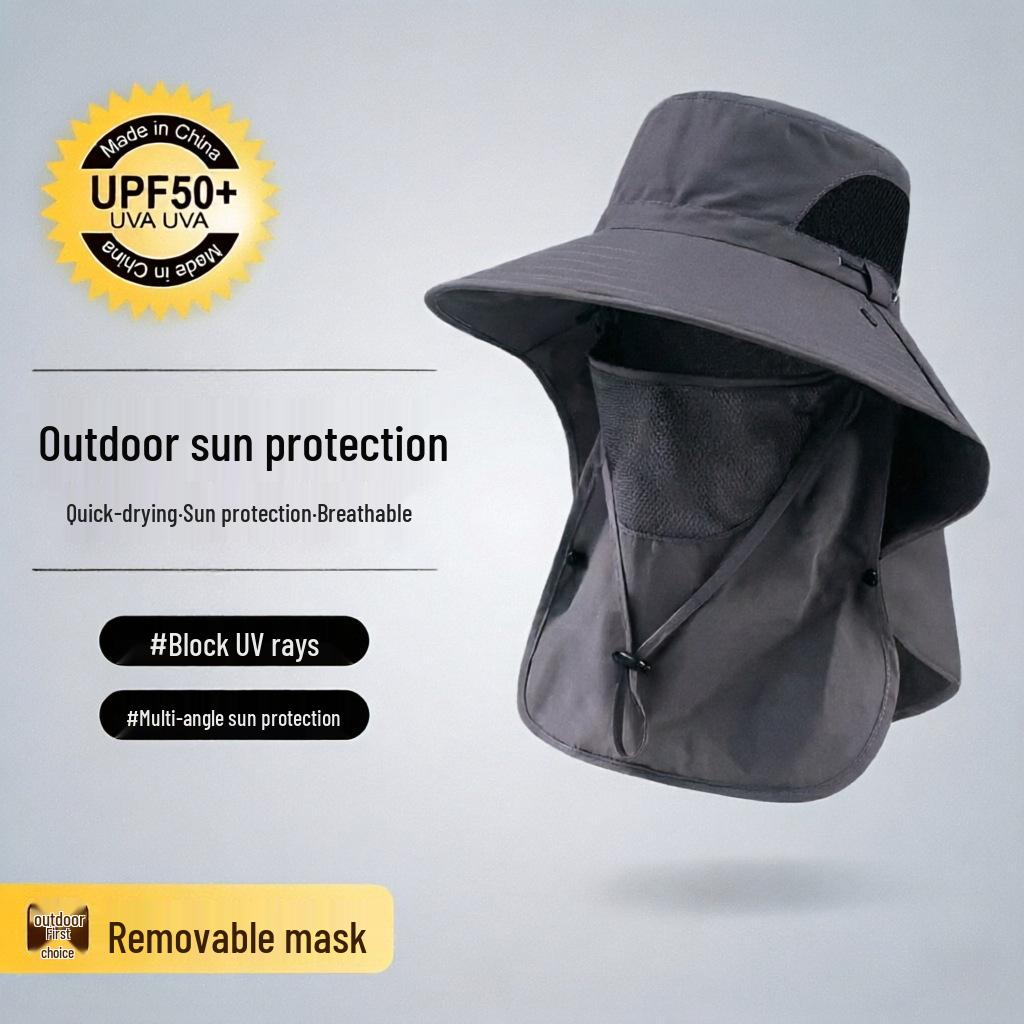 Men's Quick-Dry UV Protection Fishing Hat with Face and Neck Guard