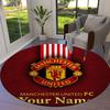 Manchester United F Custom Name Round Area Rug,Carpet Rug for Living Room Bedroom Sofa Playroom Decor,Non-slip Floor Mat