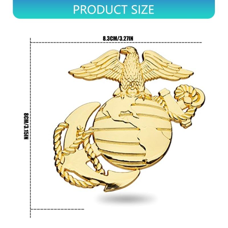 Weather Resistant Car Decal Celebrating US Marine Corps 250th Anniversary Featuring 3D Shape & Enamel Coloring for Auto