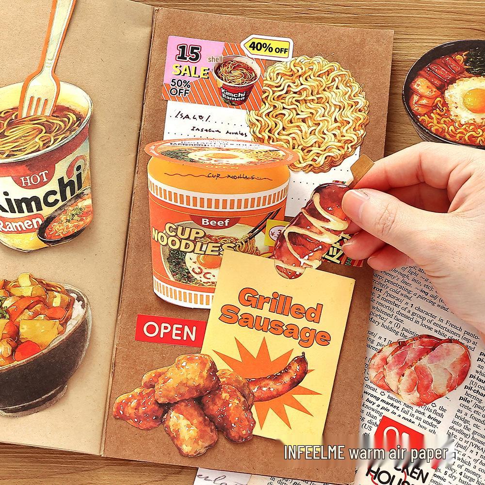 Infeel.Me Fresh Store Série 8 Mécanisme Alimentaire Amusant à Faire Soi-même Pack de Décoration Bullet Journal