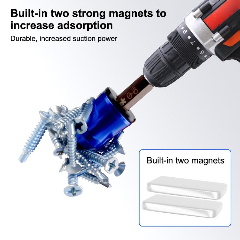 1Pcs Magnetic Screw Rings Magnetized Ring Screwdriver Bits Aluminum Alloy 6.35mm Shank Screw Bit Magnetic Magnetizer